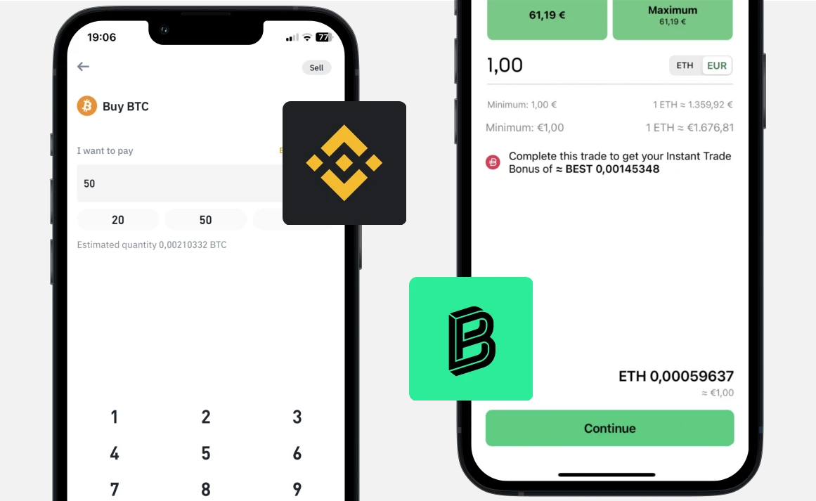 Binance vs Bitpanda: Buying