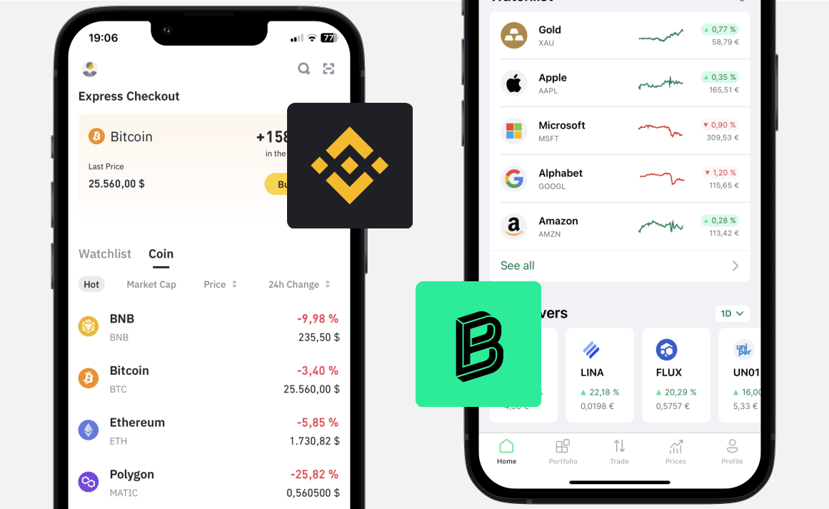 Binance vs Bitpanda: Dashboard