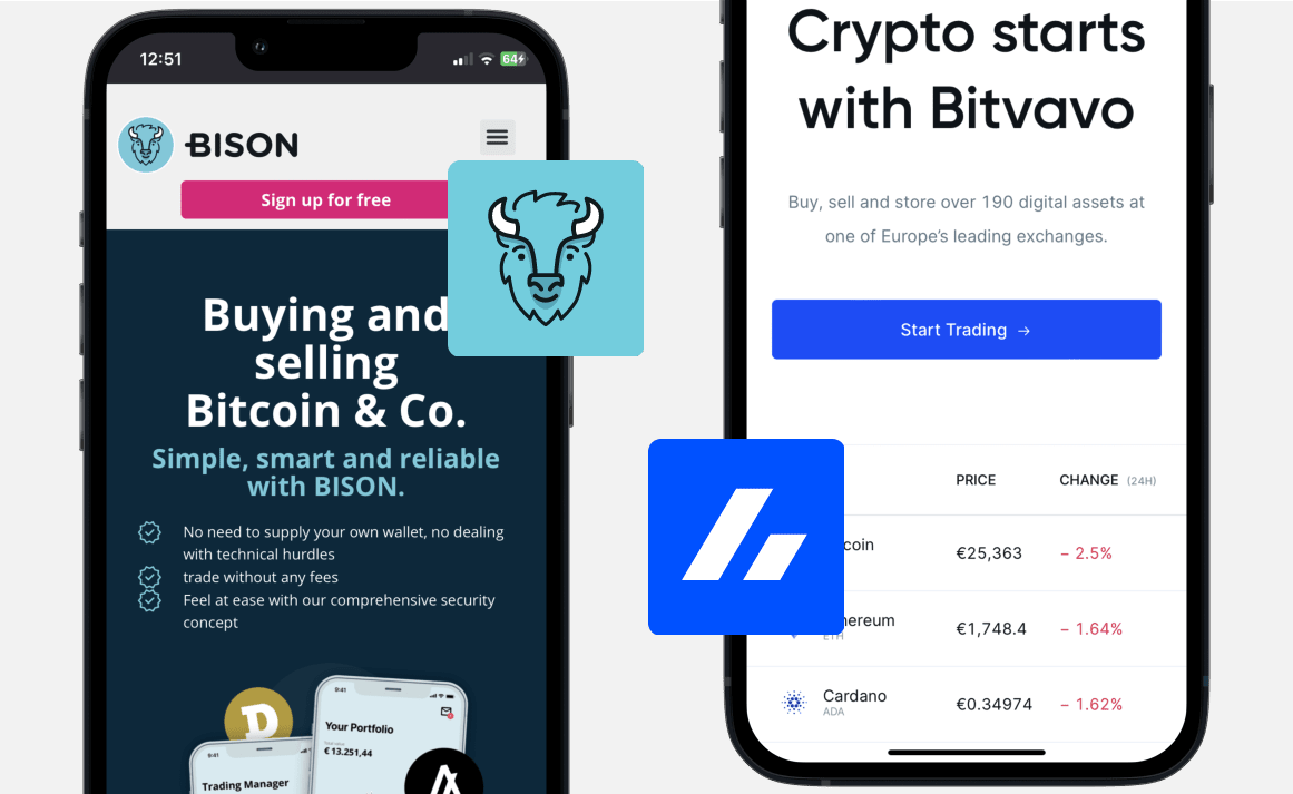 Bison vs Bitvavo: Website