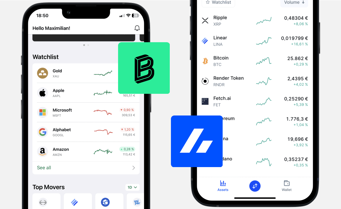 Bitpanda vs Bitvavo: Dashboard