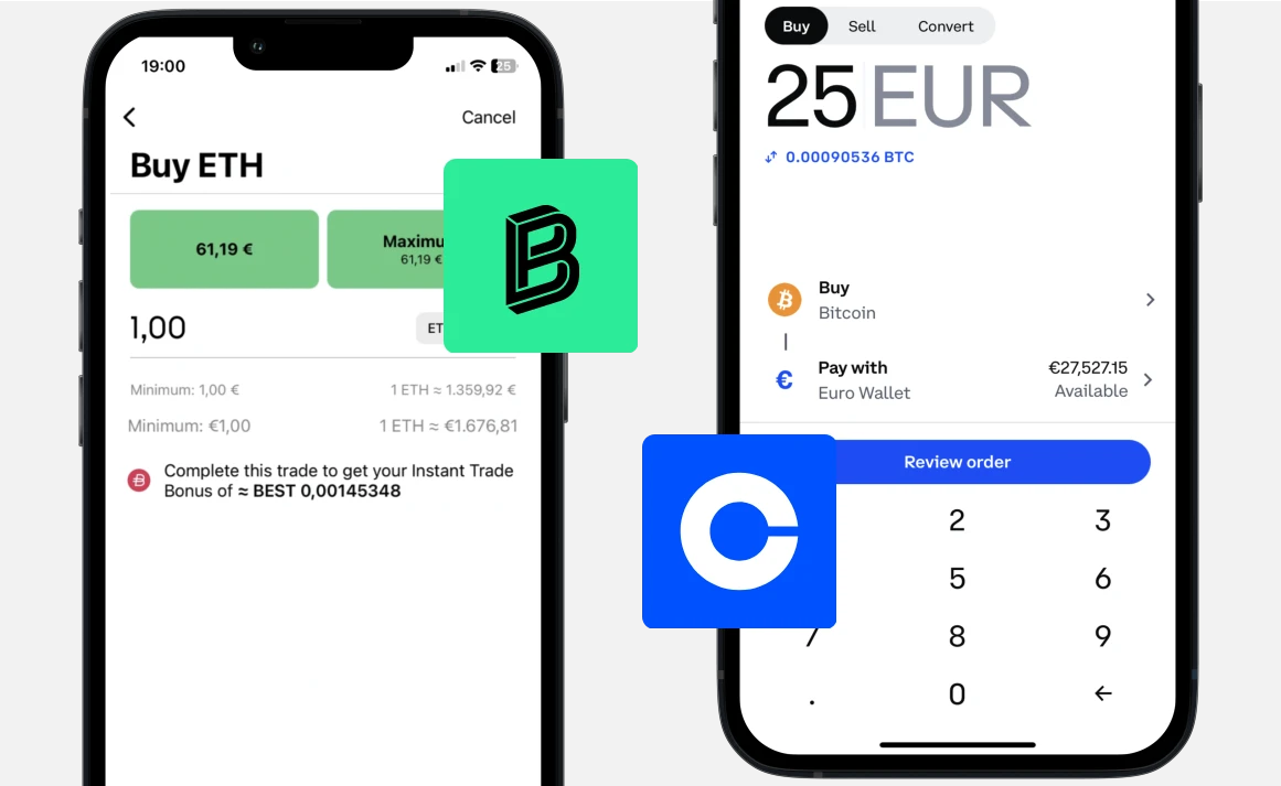Bitpanda vs Coinbase: Buying