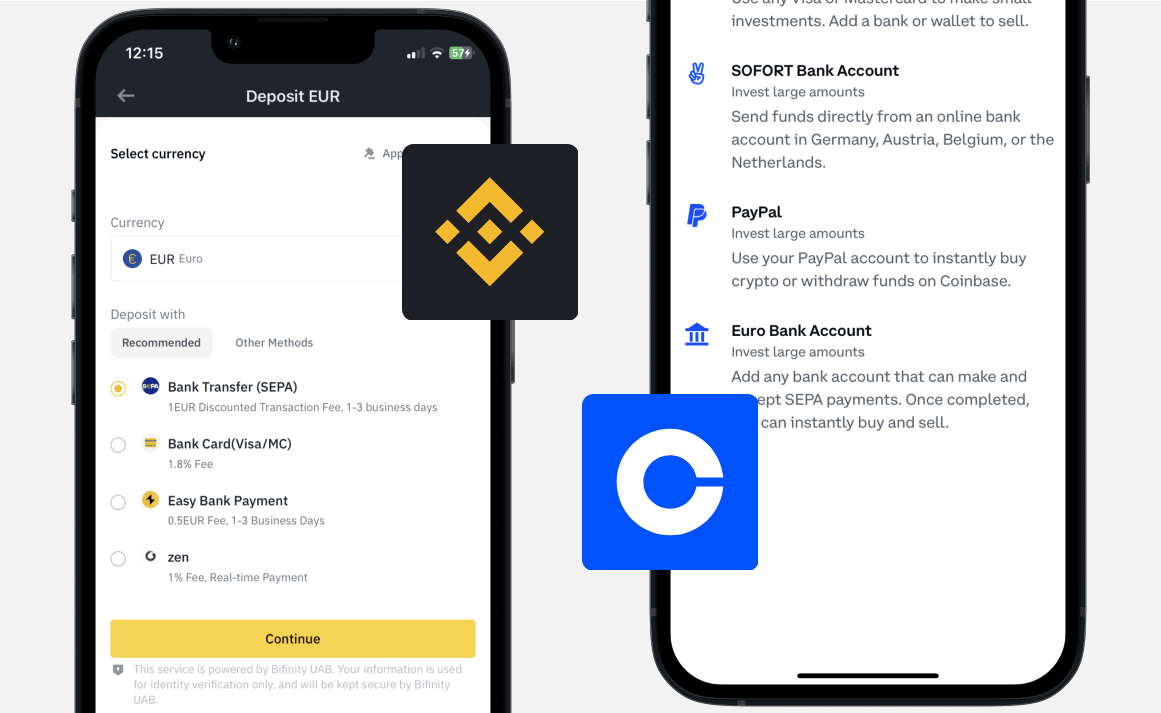 Binance vs Coinbase: Payments
