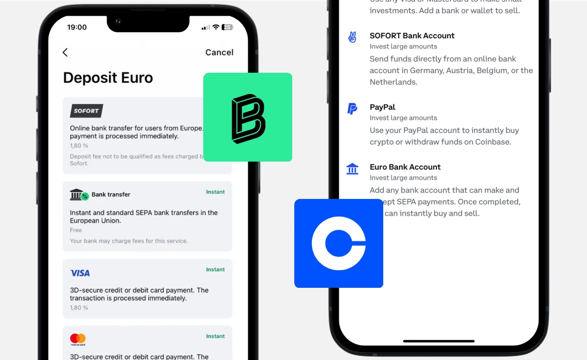 Bitpanda vs Coinbase: Payments