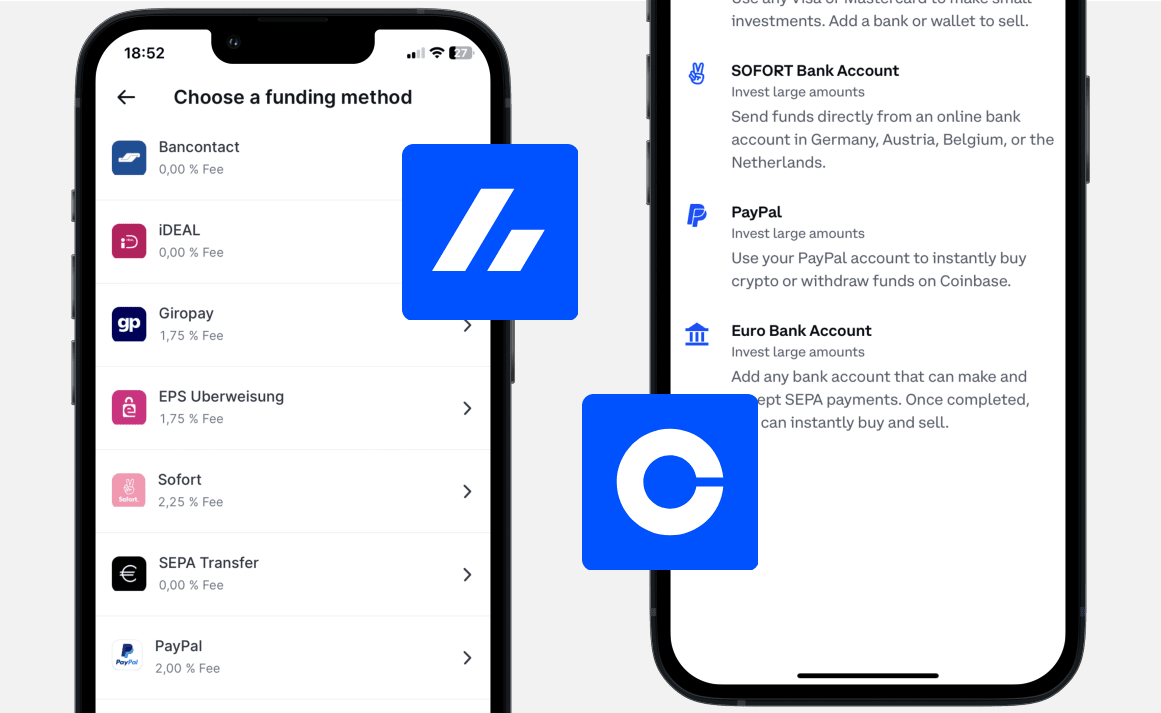 Bitvavo vs Coinbase: Payments