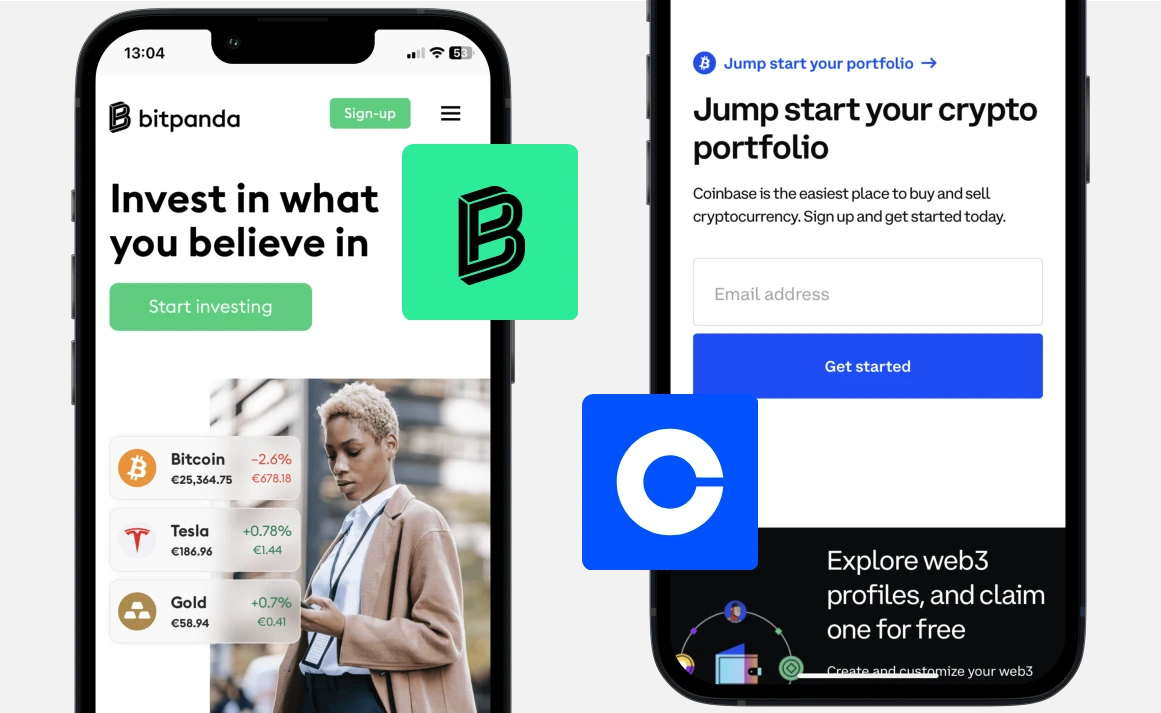 Bitpanda vs Coinbase: Website