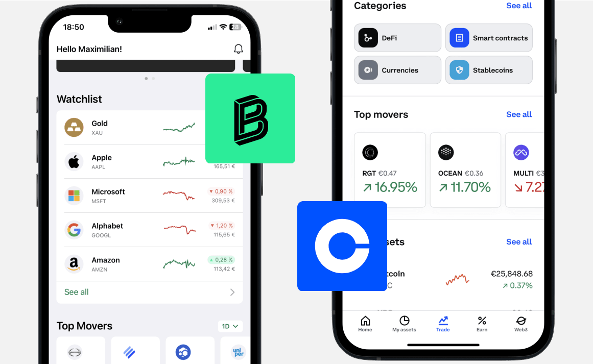 Bitpanda vs Coinbase: Dashboard
