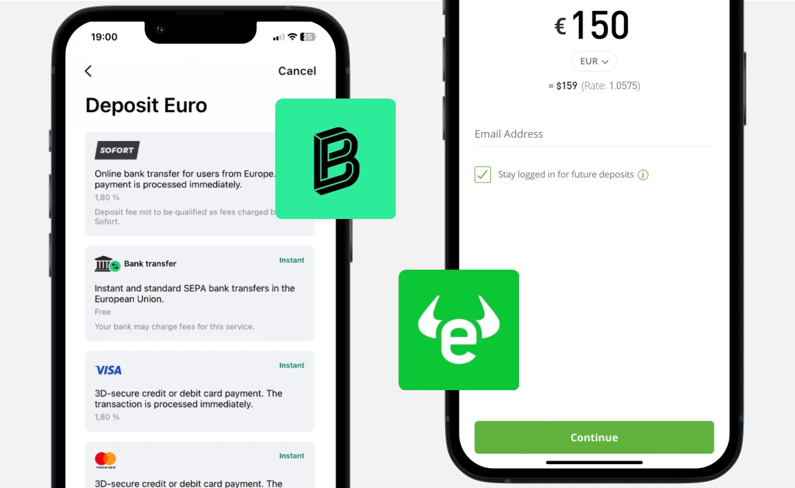 Bitpanda vs eToro: Payments