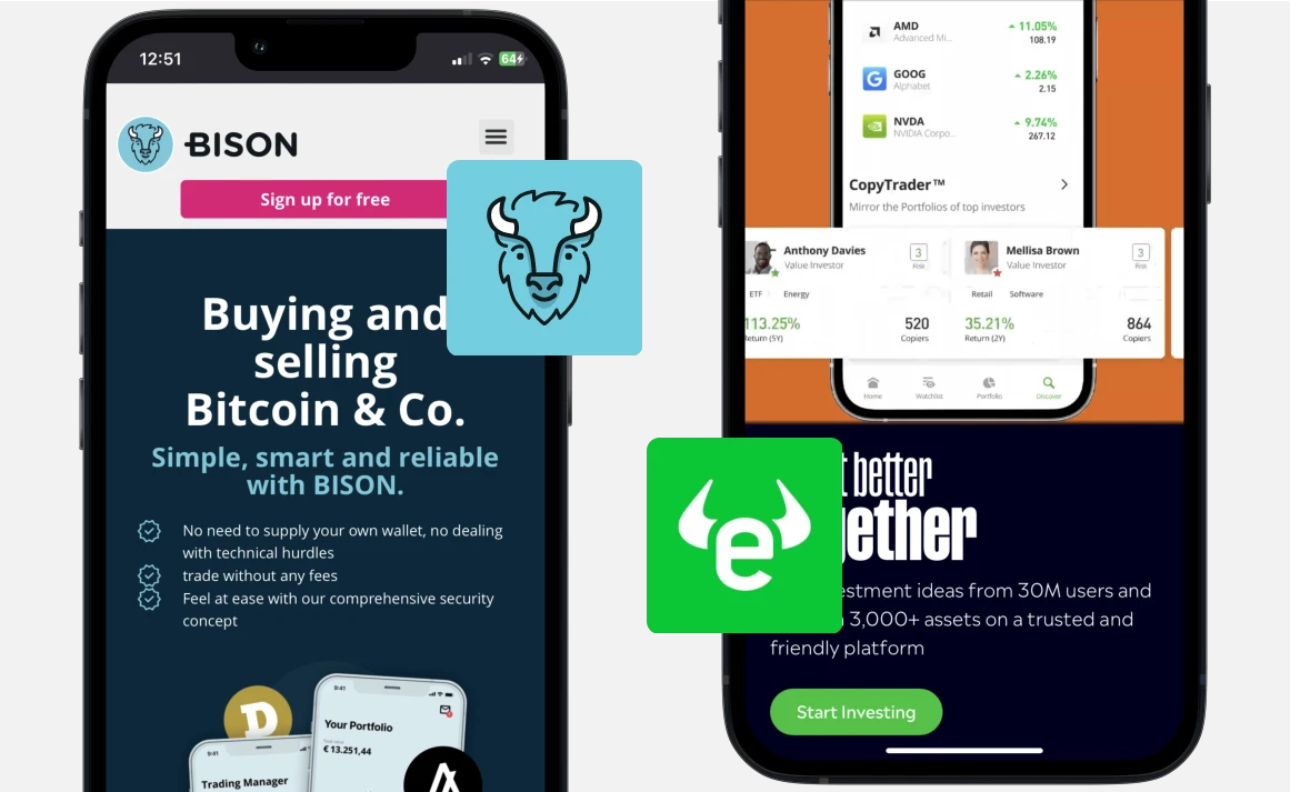 Bison vs eToro: Webseite