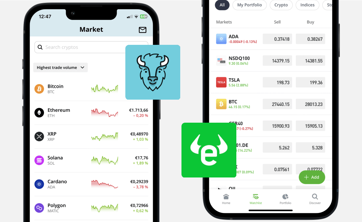 Bison vs eToro: Dashboard