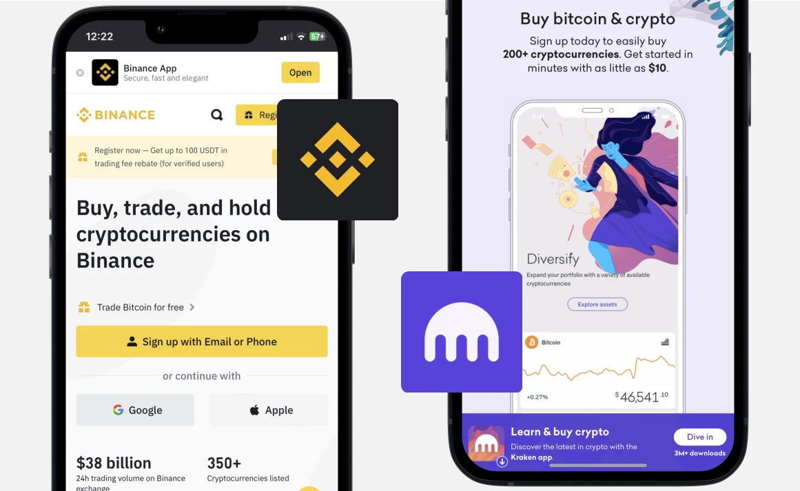 Binance vs Kraken: Website
