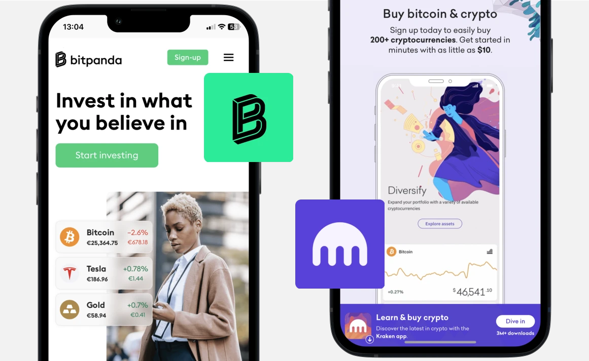 Bitpanda vs Kraken: Website