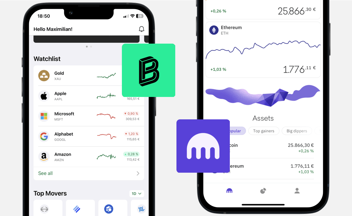 Bitpanda vs Kraken: Dashboard