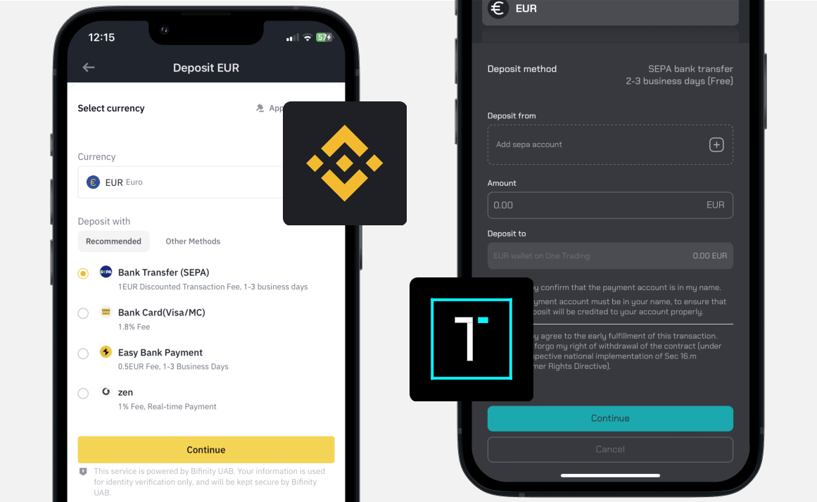 Binance vs One Trading: Payments