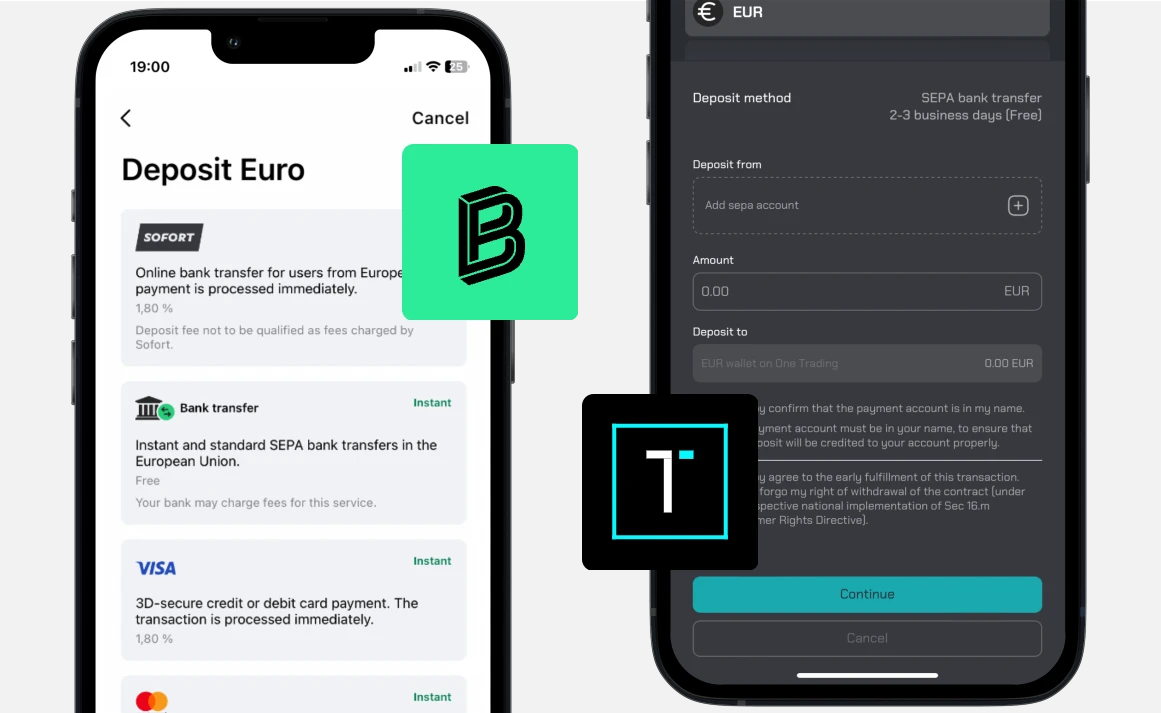 Bitpanda vs One Trading: Payments