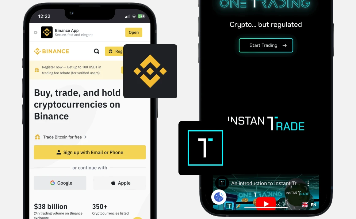 Binance vs One Trading: Website