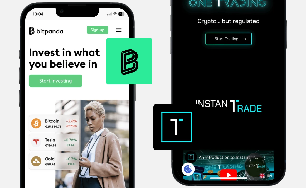 Bitpanda vs One Trading: Website