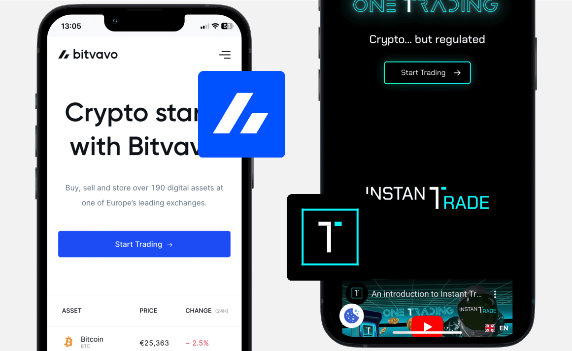 Bitvavo vs One Trading: Website