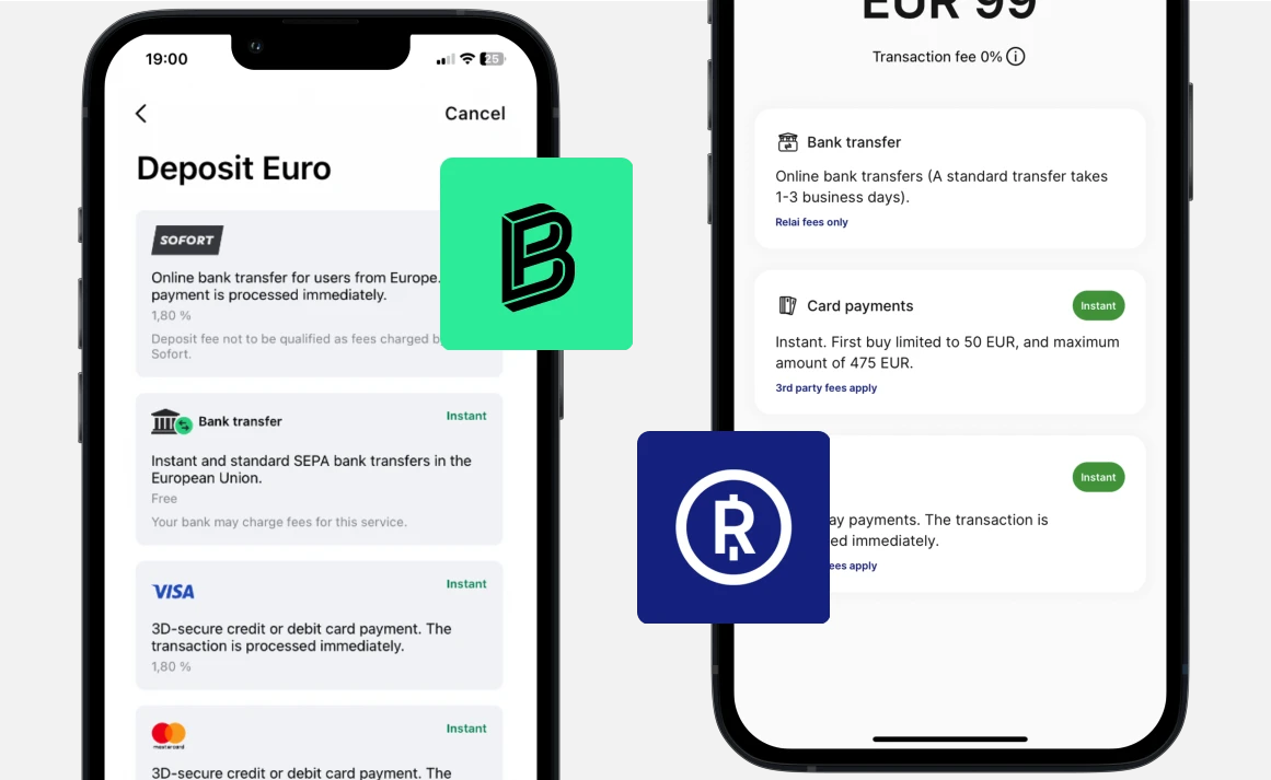 Bitpanda vs Relai: Zahlungen