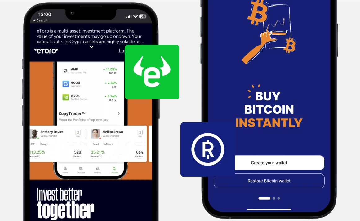 eToro vs Relai: Website