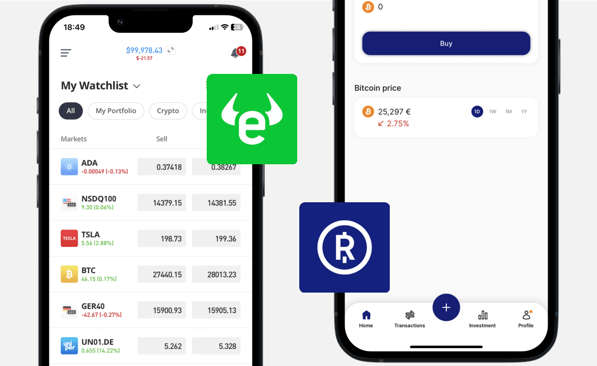 eToro vs Relai: Dashboard
