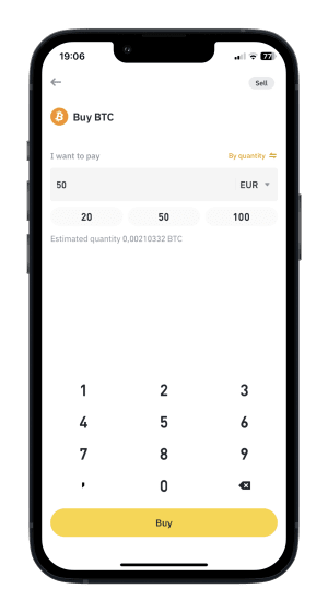 Binance: Kauf (Desktop)