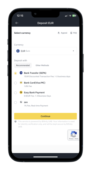 Binance: Zahlungen (Desktop)