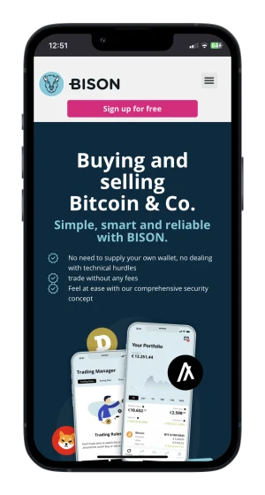 Bison: Webseite (Desktop)