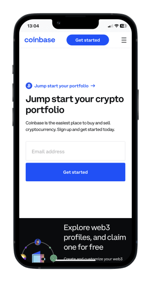 Coinbase: Website (Desktop)