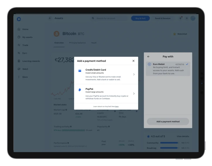 Coinbase: Payments (Desktop)